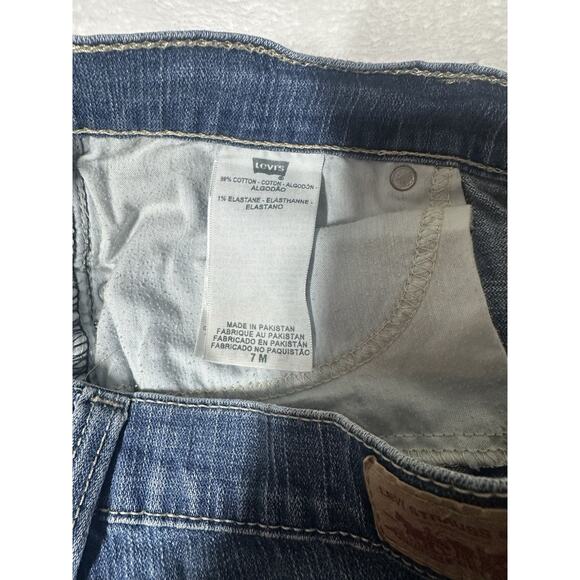 Levis Jeans Juniors 7 Blue 524 Too Superlow Stretch Denim Y2K Low Rise - Picture 9 of 10